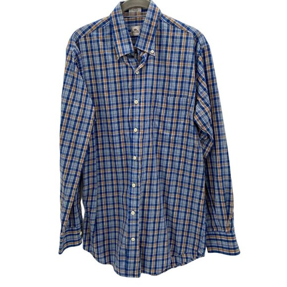 Peter Millar Cotton Long Sleeve Button Down Plaid Shirt Men's Size M - Picture 1 of 5